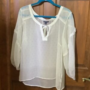 American Eagle Outfitters Cream Sheer Blouse